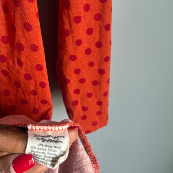 GUDRUN Sjoden JULIET tunic-dress POLKA DOT ORANGE Medium - Picture 7 of 13